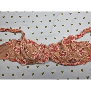 Victorias Secret Orange lace Y2k VINTAGE Floral Bra 36D TRUE Y2K 2000